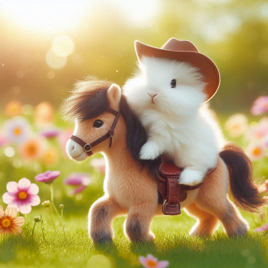 bunny on pony